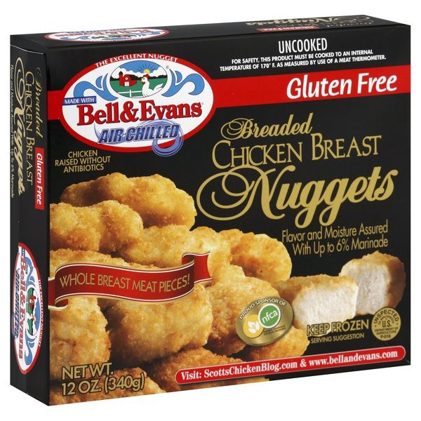 slide 1 of 1, Bell & Evans Breaded Chicken Breast Nuggets Gluten Free, 12 oz