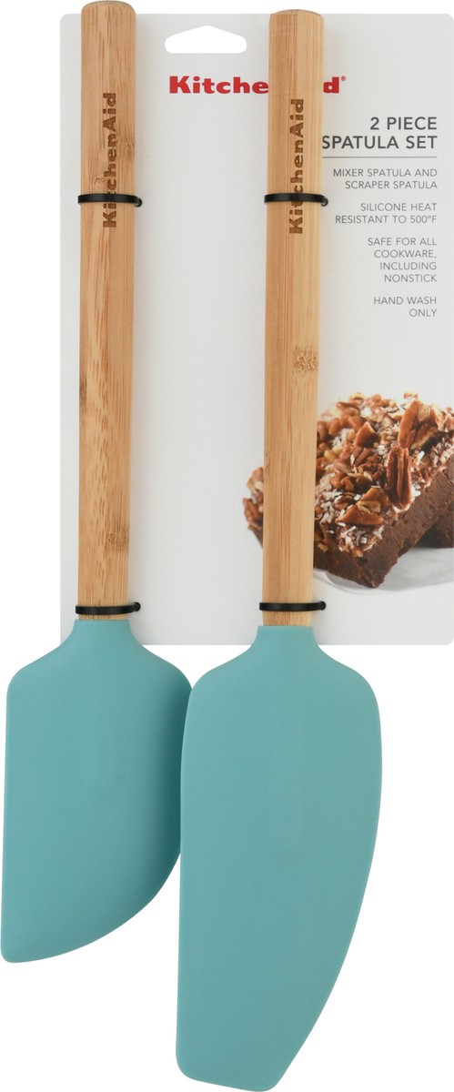 slide 6 of 9, Ka Bamboo Spatula Set Aqua Sky, 2 ct