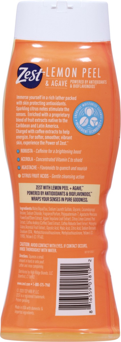 slide 2 of 9, Zest Lemon Peel & Agave Body Wash 16.5 fl oz, 16.5 fl oz