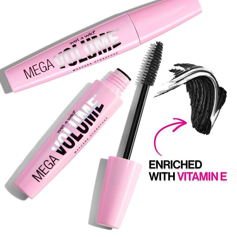 slide 4 of 5, wet n wild Mega Volume Waterproof Mascara Very Black, 0.21 fl oz