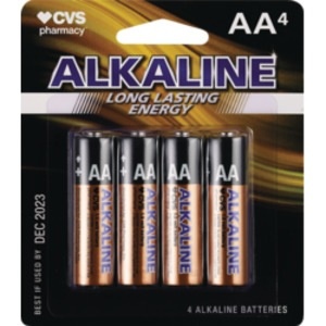 slide 1 of 1, CVS Health Alkaline Batteries AA, 4 ct