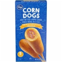 slide 1 of 1, Kroger Corn Dogs With Smoked Sausage & Cheddar, 5 ct; 2.67 oz