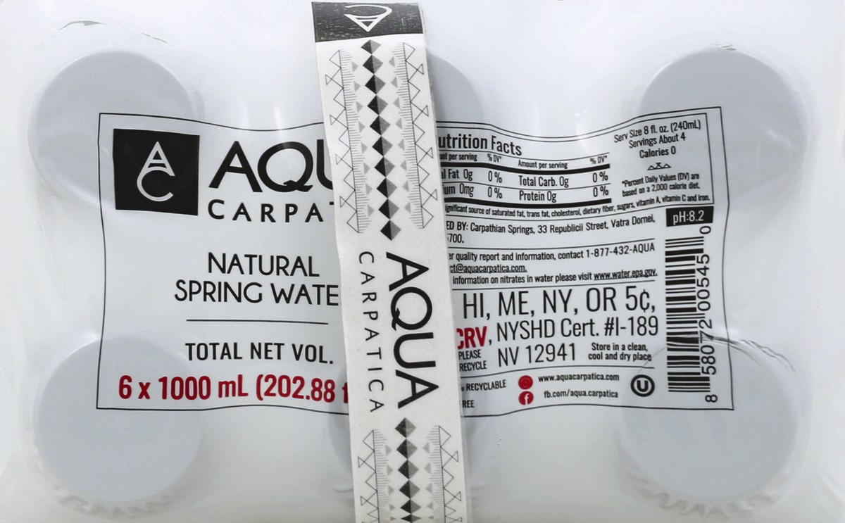 slide 7 of 8, AQUA Carpatica Natural Spring Water - 6 ct, 6 ct