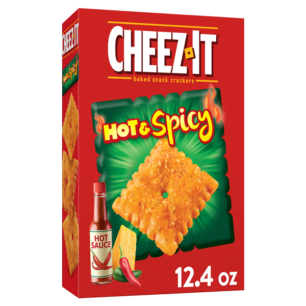 slide 1 of 1, Sunshine Cheez-It Hot & Spicy Snack Crackers, 12.4 oz