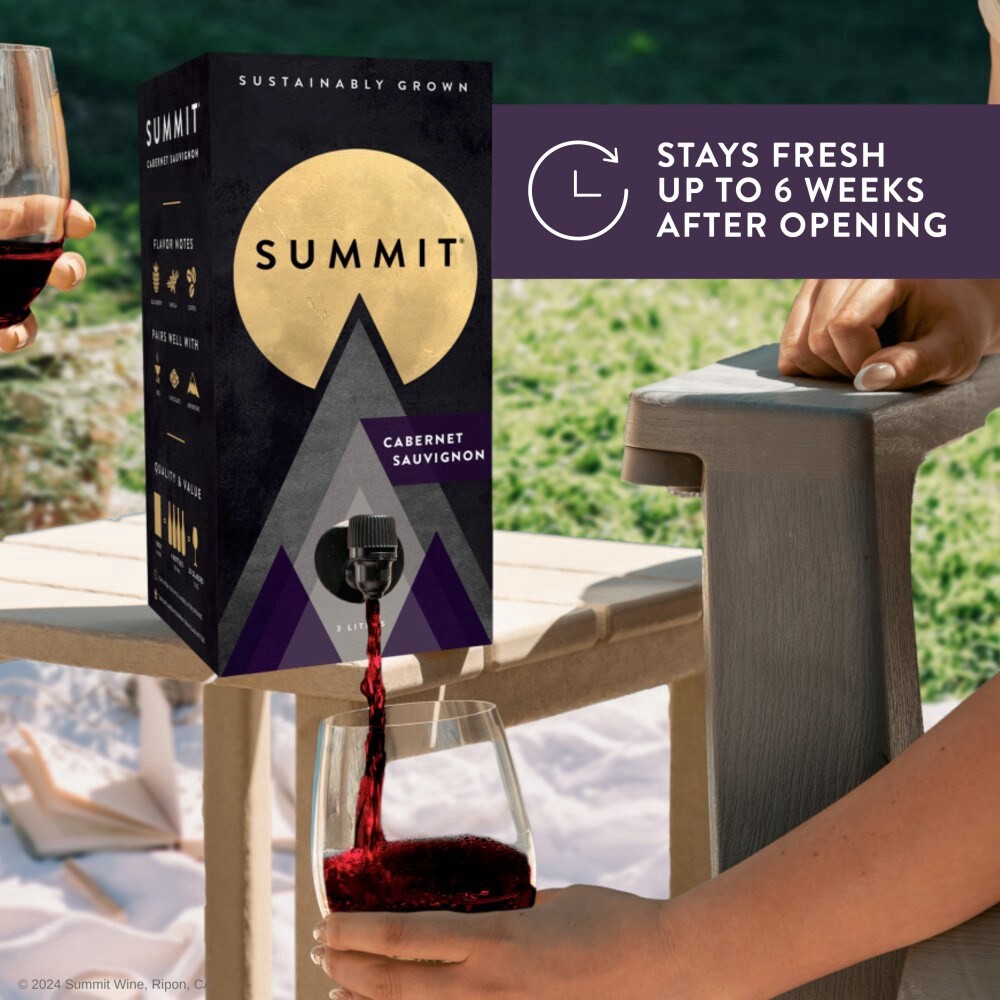 slide 3 of 6, Summit Cabernet Sauvignon, Red wine, 3L, 3 liter