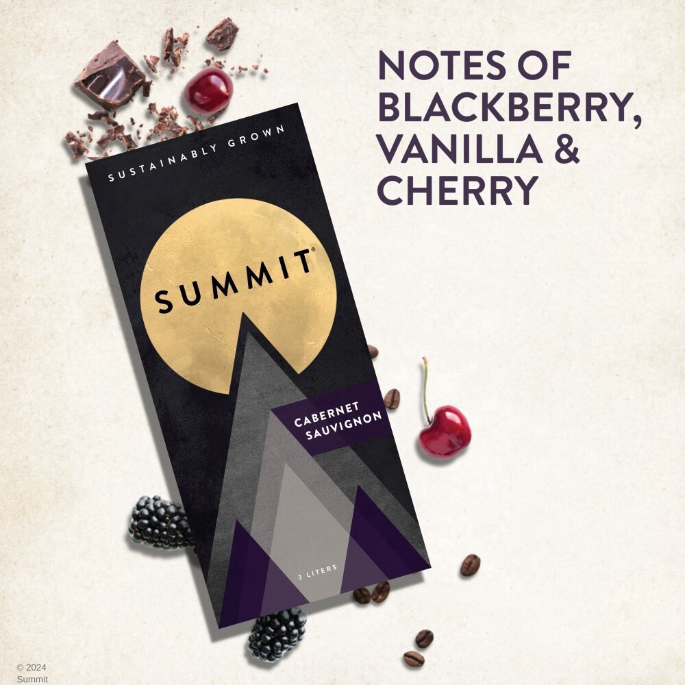slide 5 of 6, Summit Cabernet Sauvignon, Red wine, 3L, 3 liter