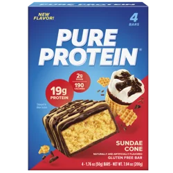Pure Protein Gluten Free Sundae Cone Bar 4 - 1.76 oz Bars