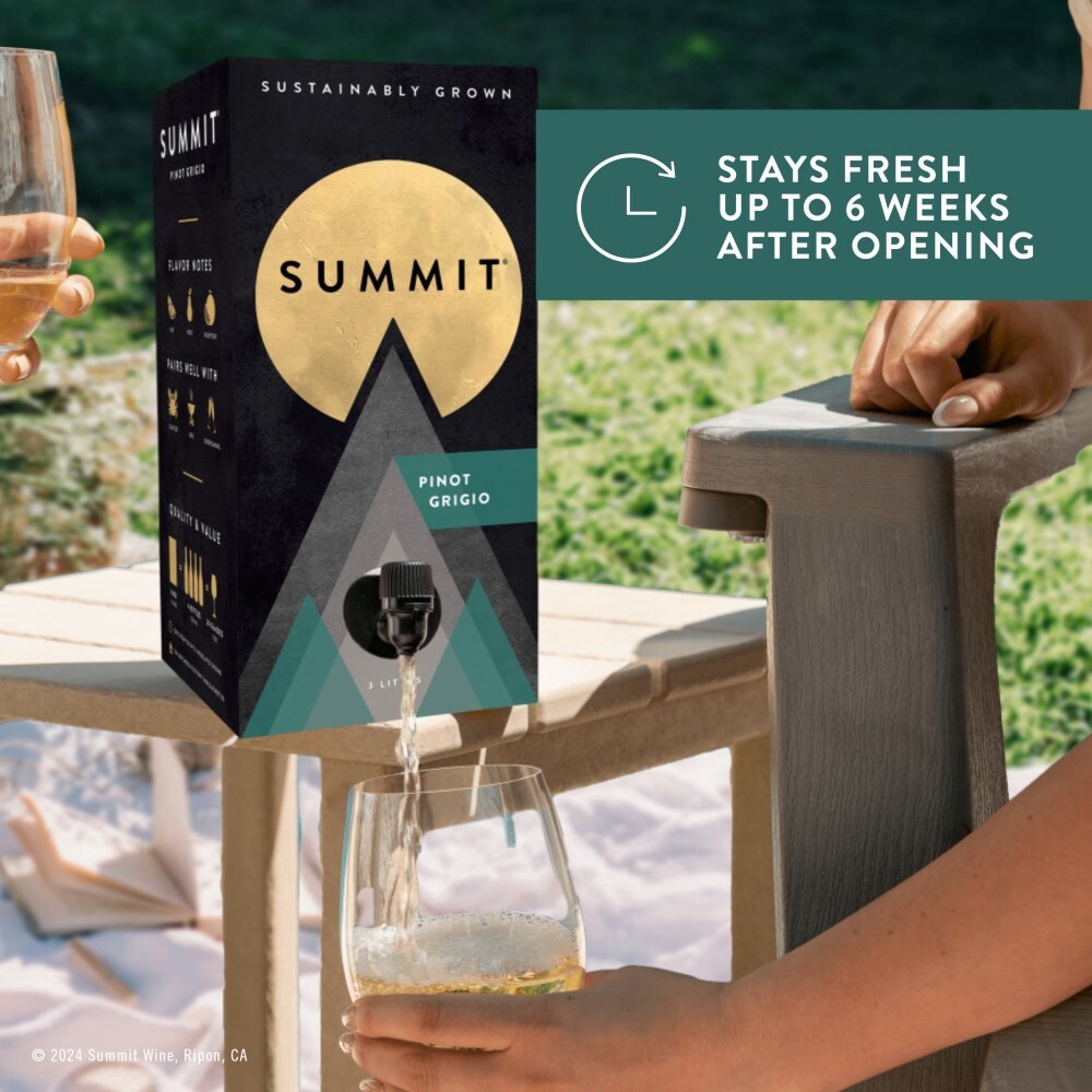 slide 6 of 6, Summit Pinot Grigio, White wine, 3L, 3 liter
