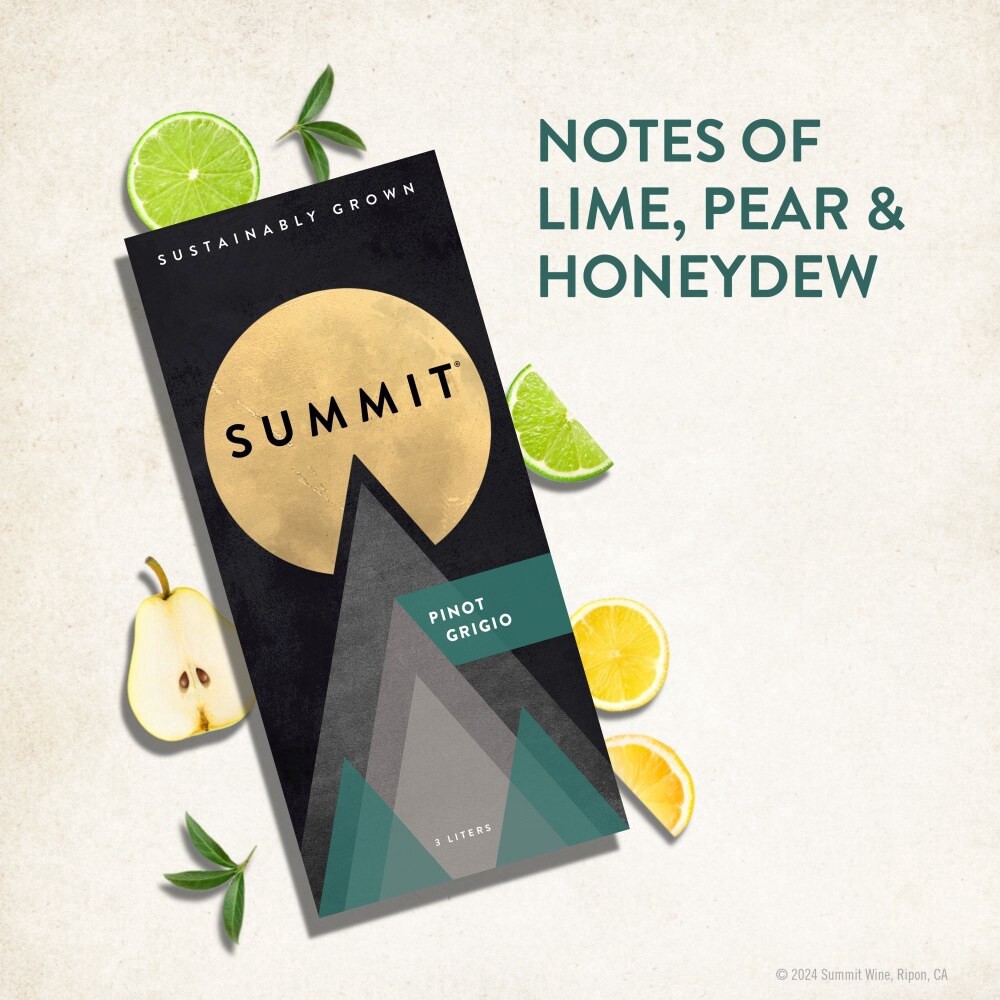 slide 5 of 6, Summit Pinot Grigio, White wine, 3L, 3 liter