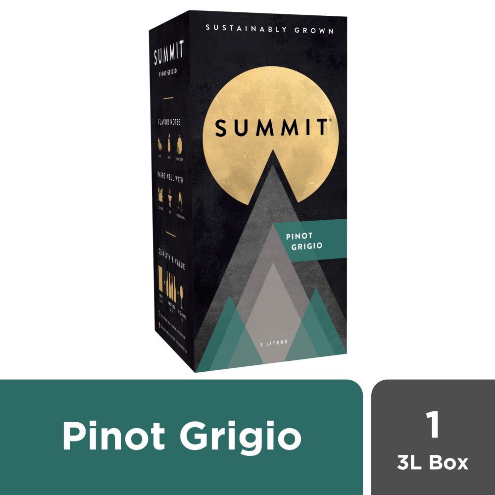 slide 1 of 6, Summit Pinot Grigio, White wine, 3L, 3 liter