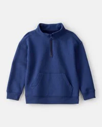 Carter's Toddler Boy Solid Fleece Quarter Zip Sweatshirt - Navy, 3T