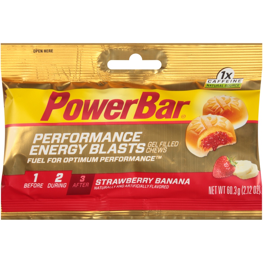 slide 1 of 6, PowerBar Energy Blasts Strawberry Banana Bar, 2.12 oz