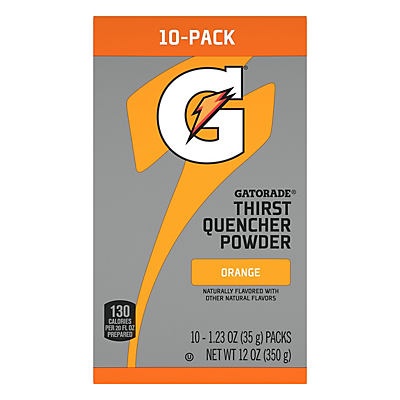 slide 1 of 1, Gatorade Orange Thirst Quencher Powder Packets, 10 ct