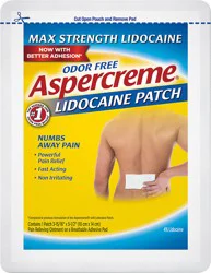 Aspercreme Max Strength Odor Free Lidocaine Patch 1 ea