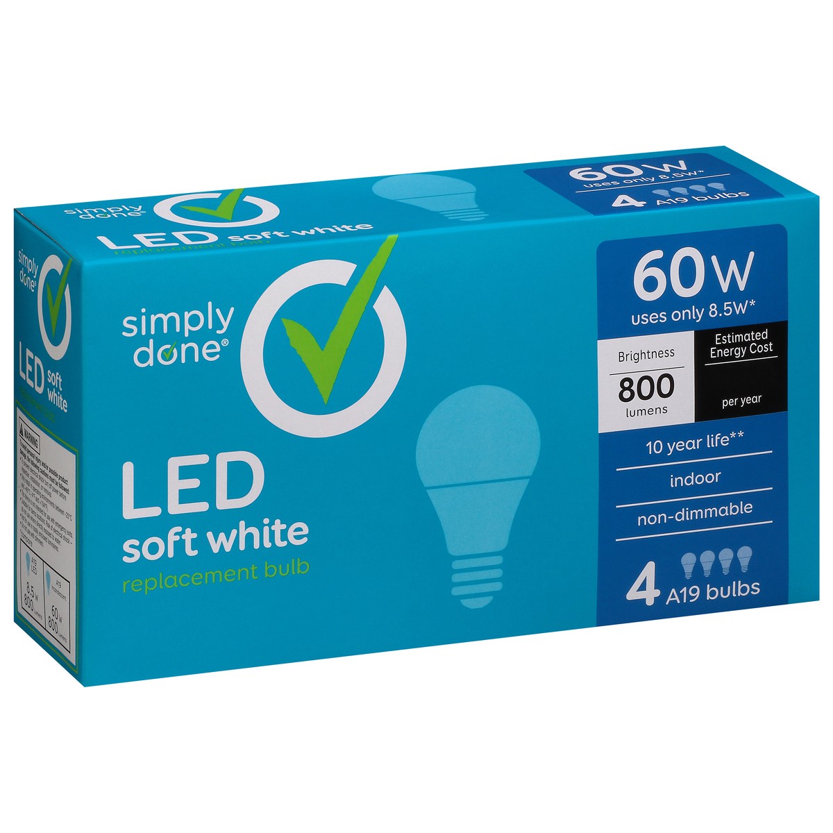 slide 5 of 9, Simply Done Led Soft White 60 Watt, 4 ct