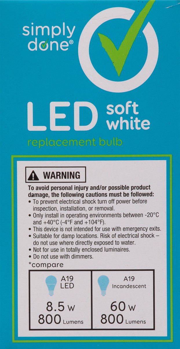 slide 6 of 9, Simply Done Led Soft White 60 Watt, 4 ct