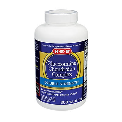 slide 1 of 1, H-E-B Glucosamine Chondroitin Double Strength, 300 ct