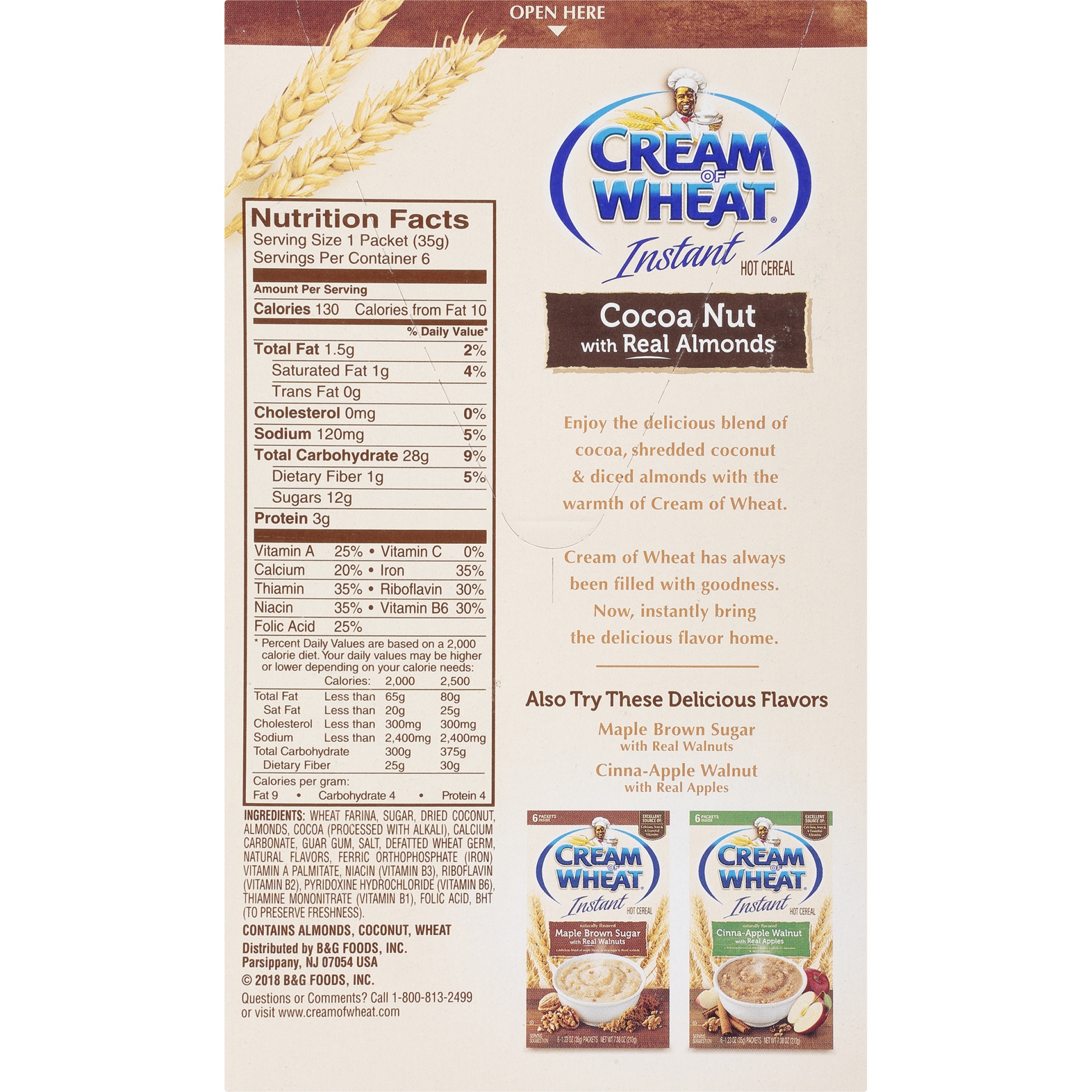 slide 6 of 8, Cream of Wheat Cocoa Nut Hot Cereal, 7.38 oz
