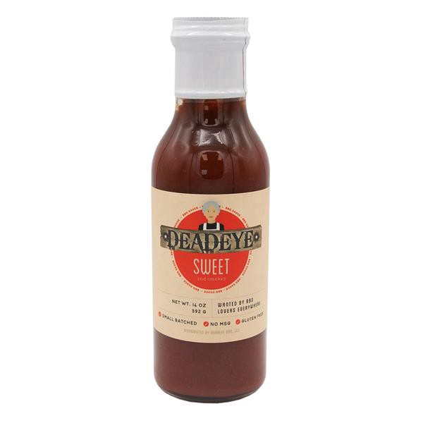 slide 1 of 1, Deadeye Sweet And Smokey BBQ Sauce, 19 oz