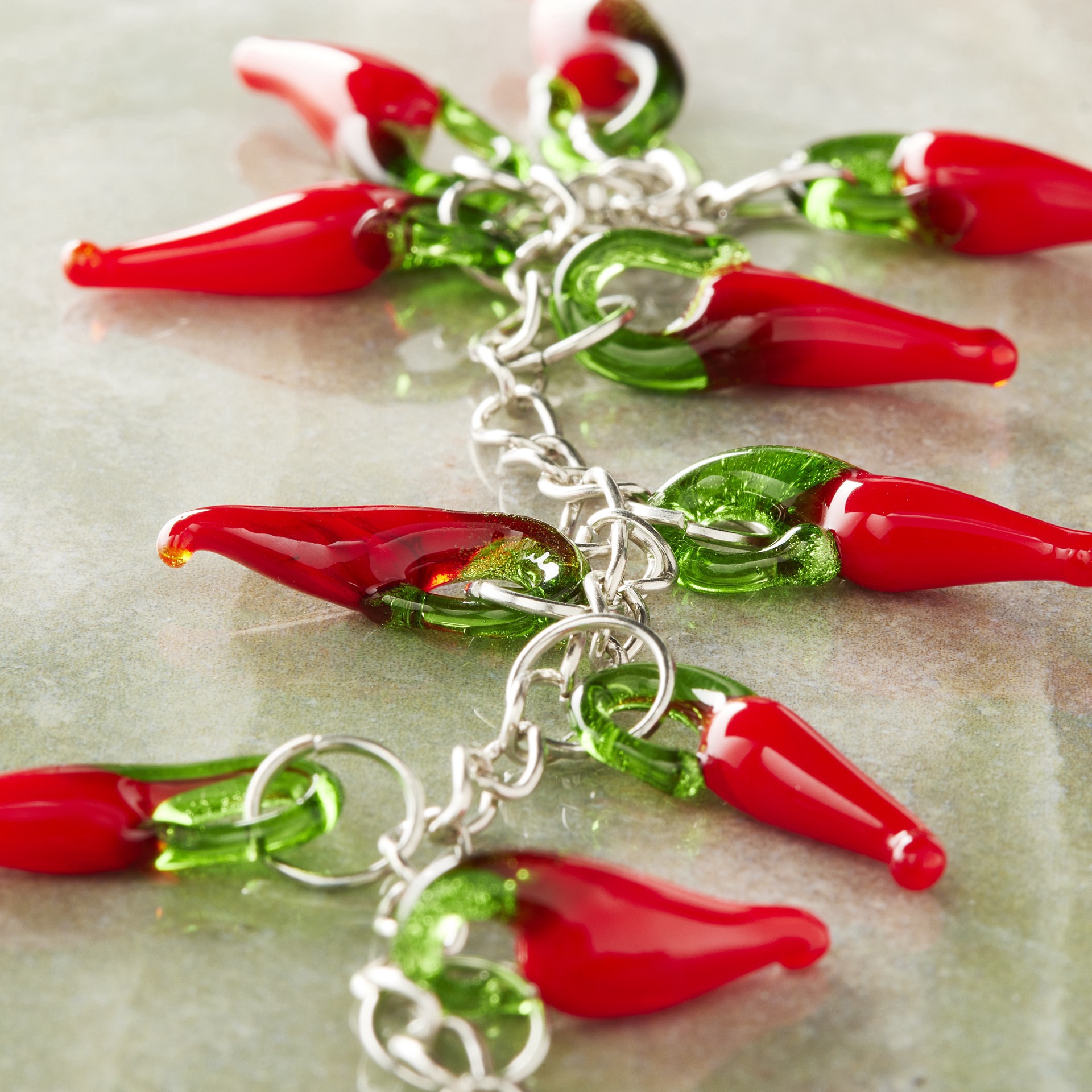 slide 3 of 3, Glass Hot Chili Pepper Beads, 19mm By Bead Landing, 19mm