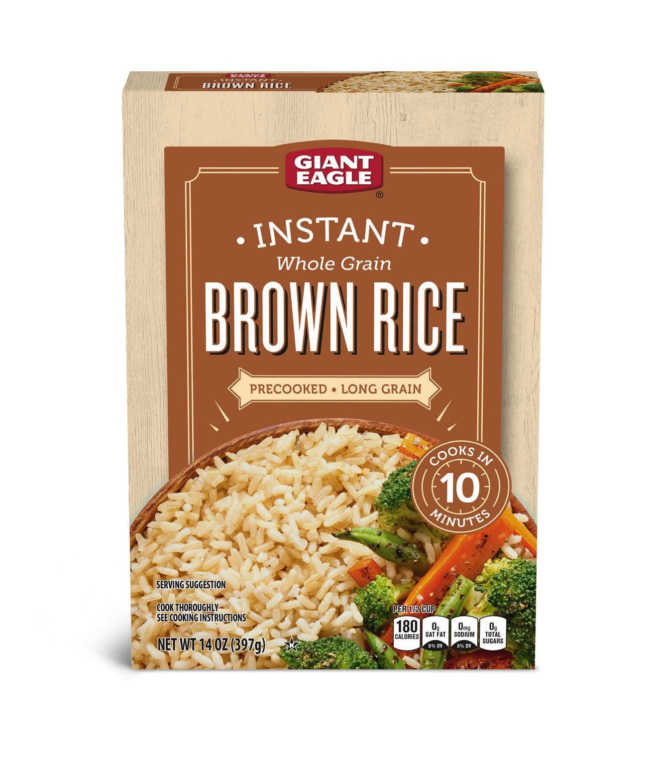 slide 1 of 1, Giant Eagle Long Grain Brown Rice, Instant, Pre-Cooked, 14 oz