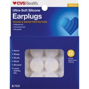 slide 1 of 1, CVS Health Ultra-Soft Silicone Earplugs Antimicrobial Protection, 6 ct