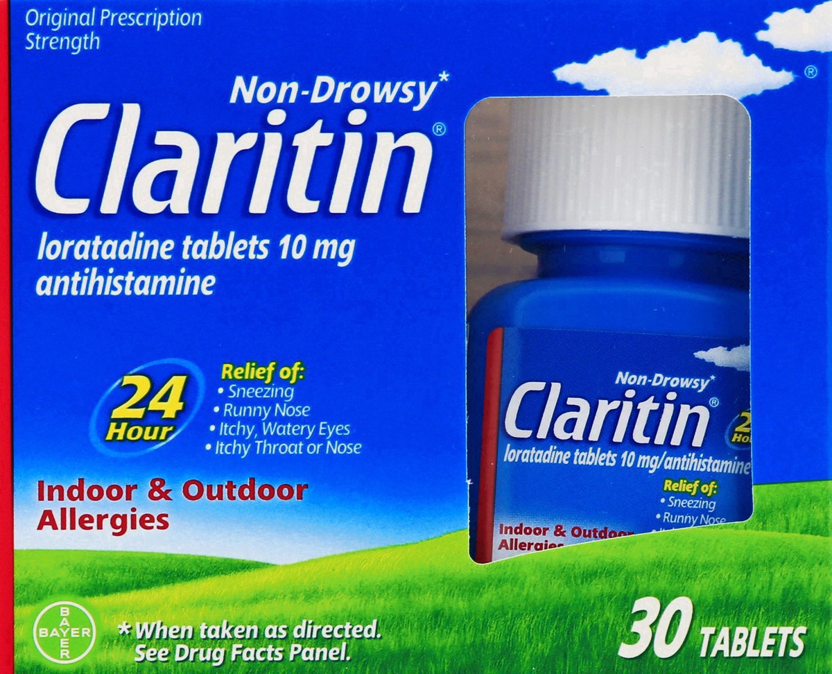 slide 13 of 19, Claritin Antihistamine Tablets Indoor & Outdoor Allergies Prescription Strength 10mg, 30 ct; 10 mg