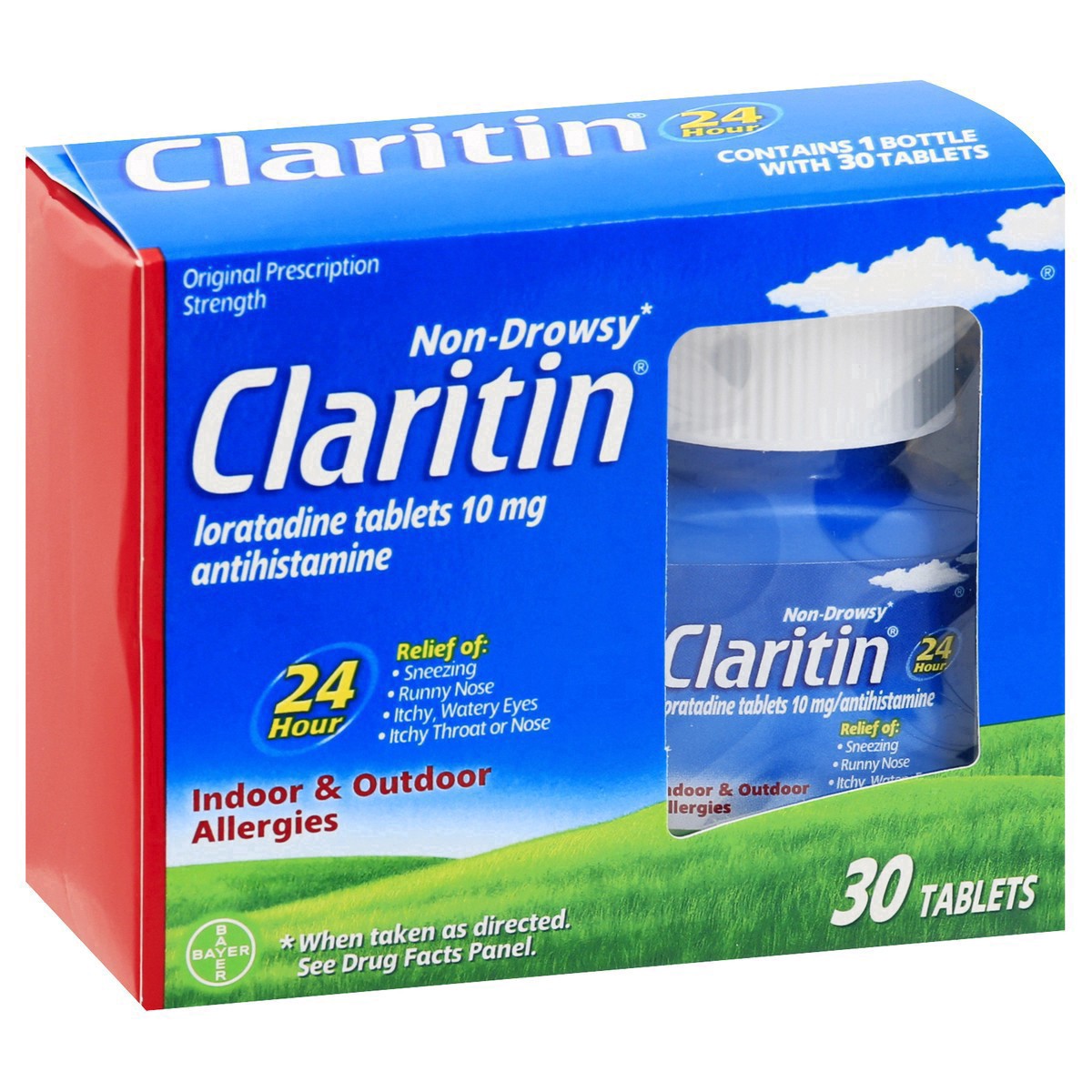 slide 14 of 19, Claritin Antihistamine Tablets Indoor & Outdoor Allergies Prescription Strength 10mg, 30 ct; 10 mg