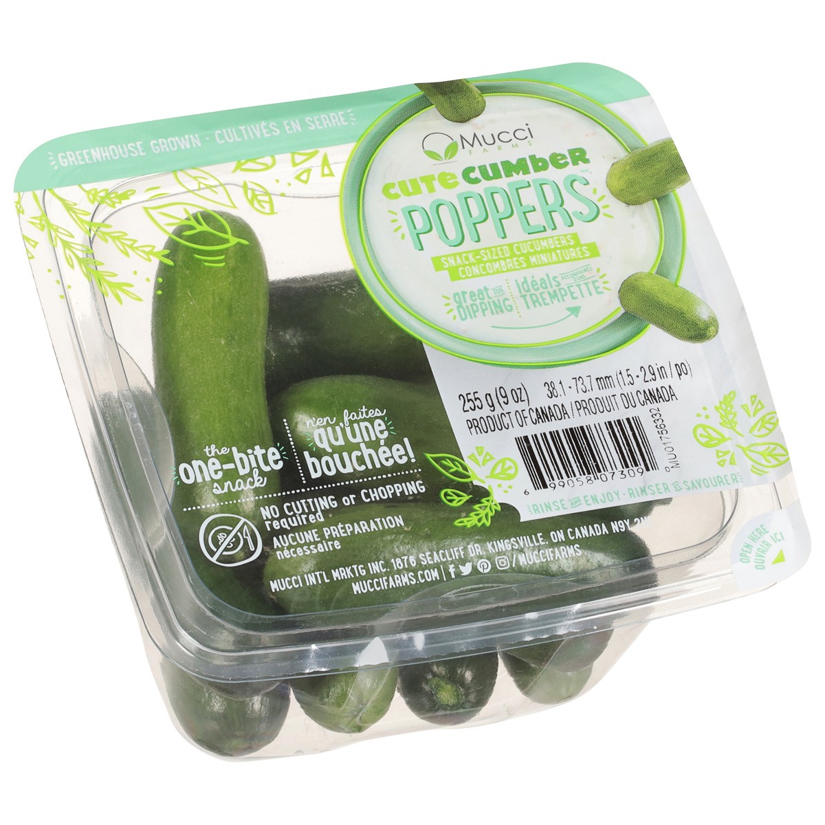 slide 3 of 4, Mucci Farms CuteCumber Poppers Cucumbers Snack-Sized 9 oz, 9 oz