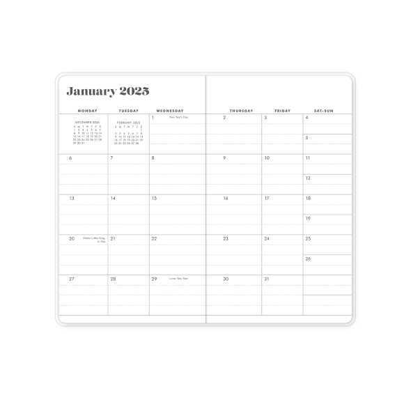 slide 6 of 6, Blue Sky Day Designer 2025-2026 Blue Sky Monthly Planning Calendar, 3-5/8"" X 6-1/8"", Teg Lyric, January 2025 To December 2026, 1 ct