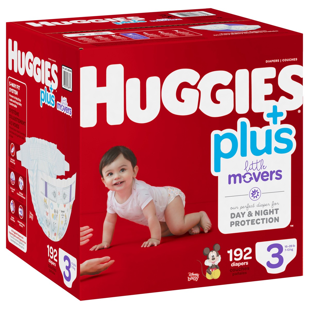 Huggies Little Movers Baby Diapers, Size 7, 14 Ct