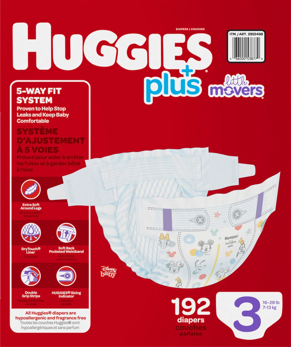 Huggies Plus Diapers Sizes 3 - 7