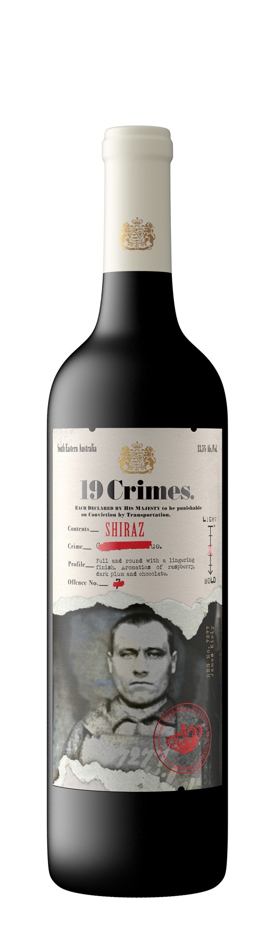 slide 1 of 2, 19 Crimes Shiraz Red Wine 750ml, 750 ml