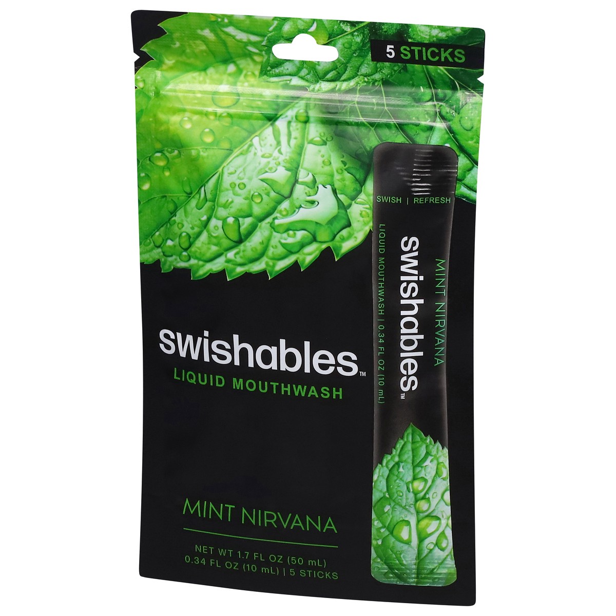 slide 2 of 4, Swishables Mint Nirvana Liquid Mouthwash 5 - 0.34 fl oz Sticks, 5 ct