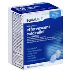 slide 1 of 1, Equaline Effervescent Cold Relief, 20 ct