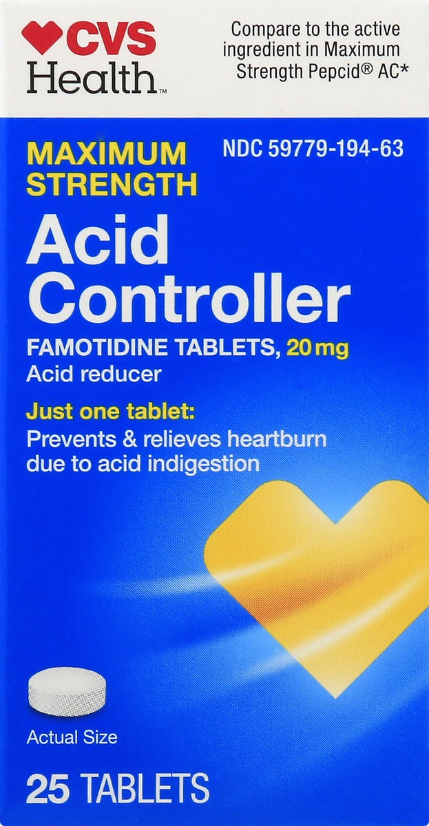 slide 11 of 11, CVS Health Maximum Strength Acid Controller Tablets, 25 Ct, 25 ct; 20 mg