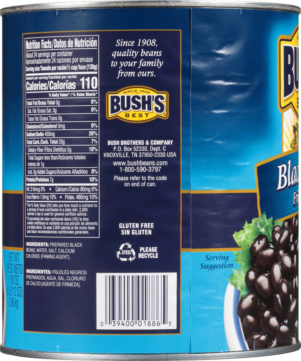 slide 6 of 8, Bush's Best Bush's Black Beans 108 oz, 108 oz