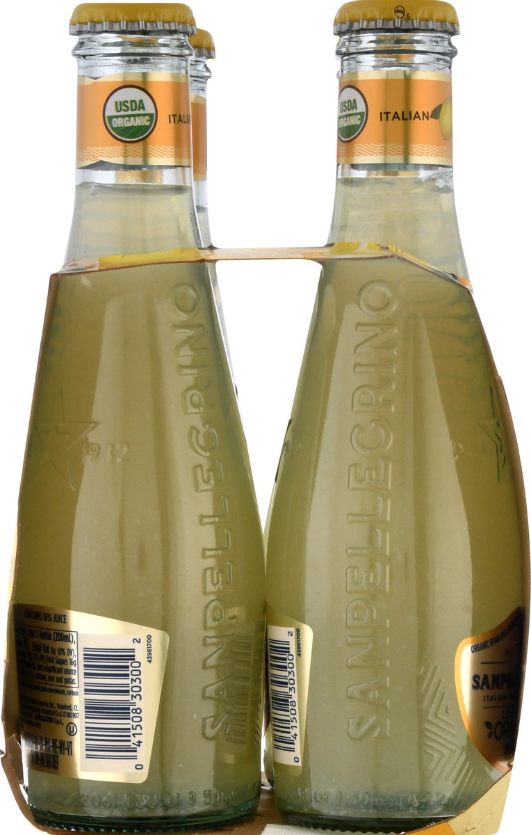 slide 4 of 9, SANPELLEGRINO Italian Sparkling Drinks Organic Limonata, 6.76 oz. glass bottle 4-pack, 27 oz