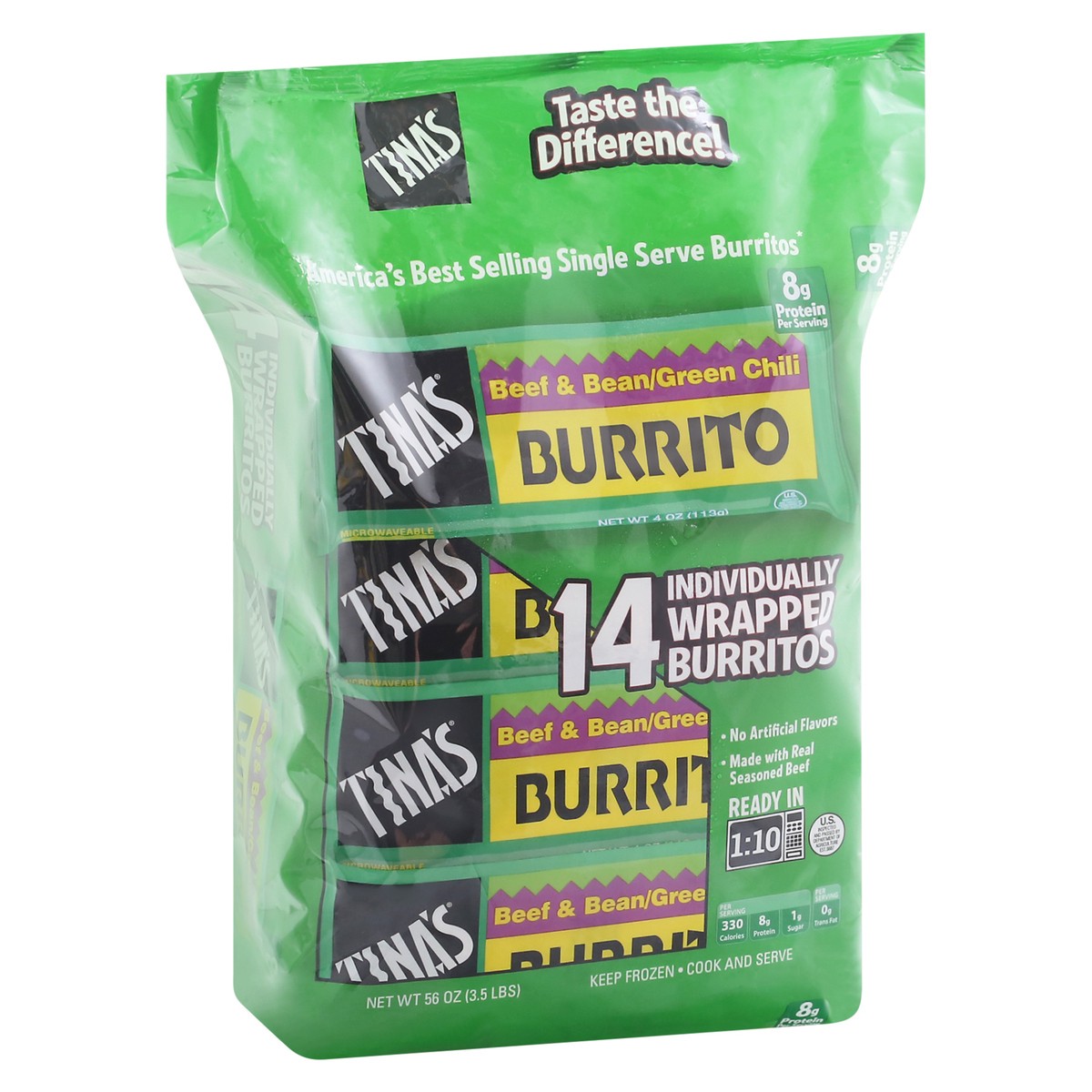 slide 2 of 11, Tina's 14 Pack Beef & Bean/Grill Chili Burritos 14 ea, 14 ct