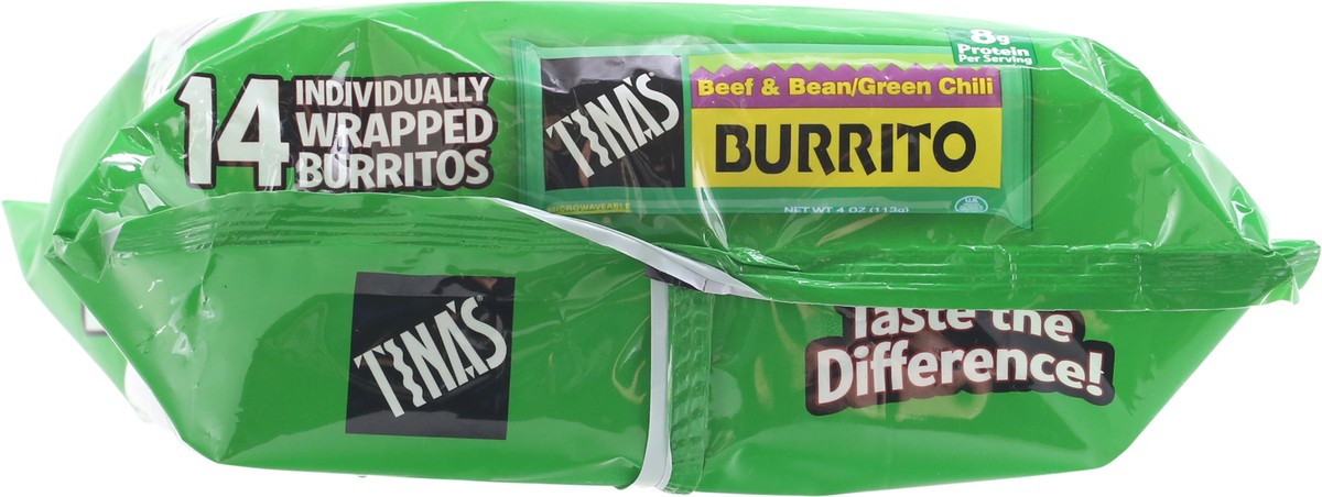 slide 3 of 11, Tina's 14 Pack Beef & Bean/Grill Chili Burritos 14 ea, 14 ct