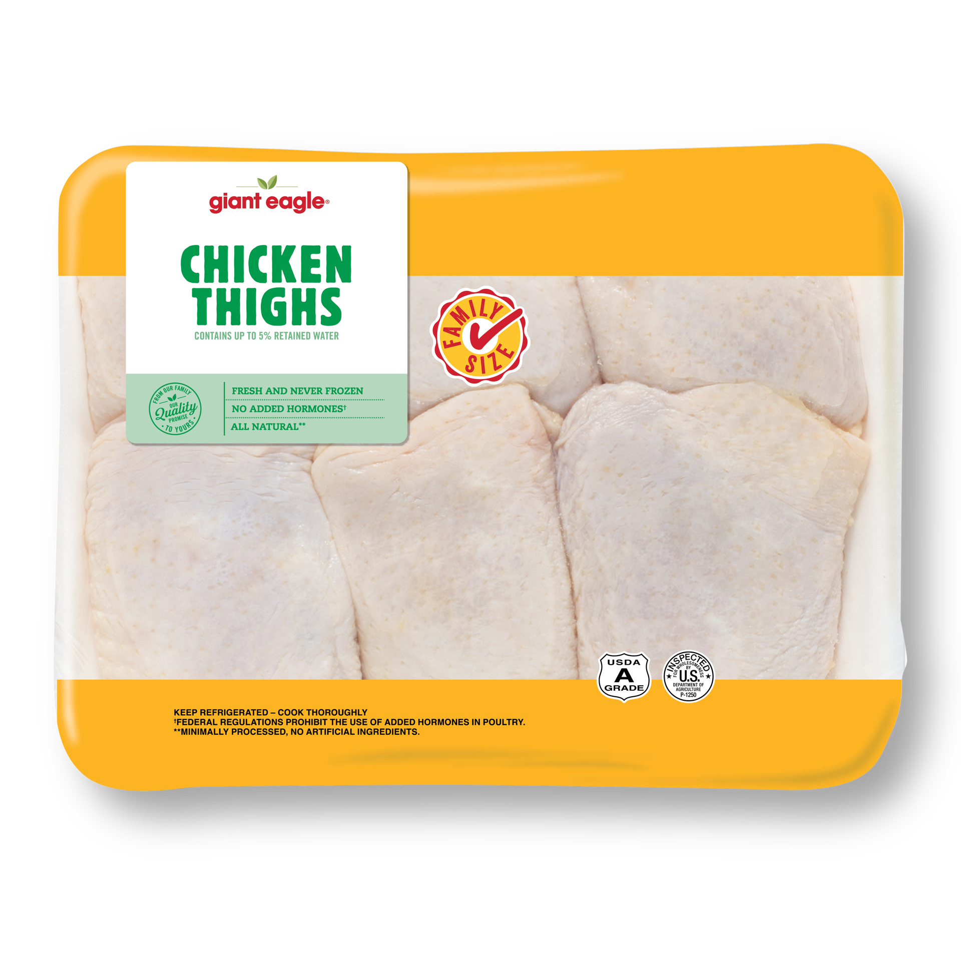 slide 1 of 2, Giant Eagle Chicken, Thighs, per lb