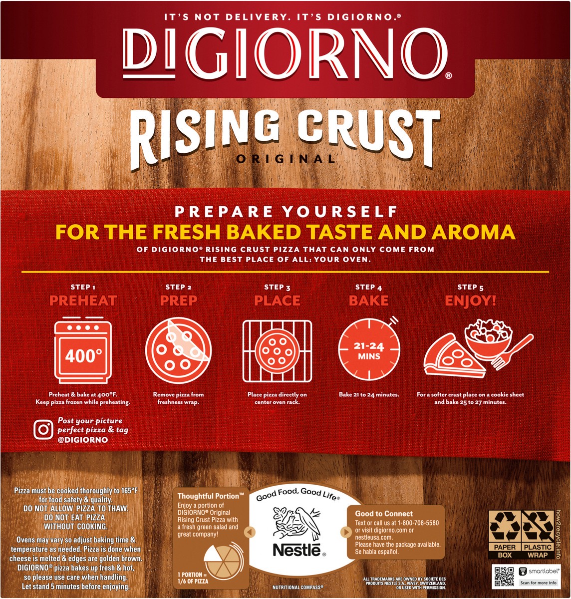 slide 4 of 8, DiGiorno Rising Crust Three Meat Pizza, 29.8 oz (Frozen), 29.8 oz