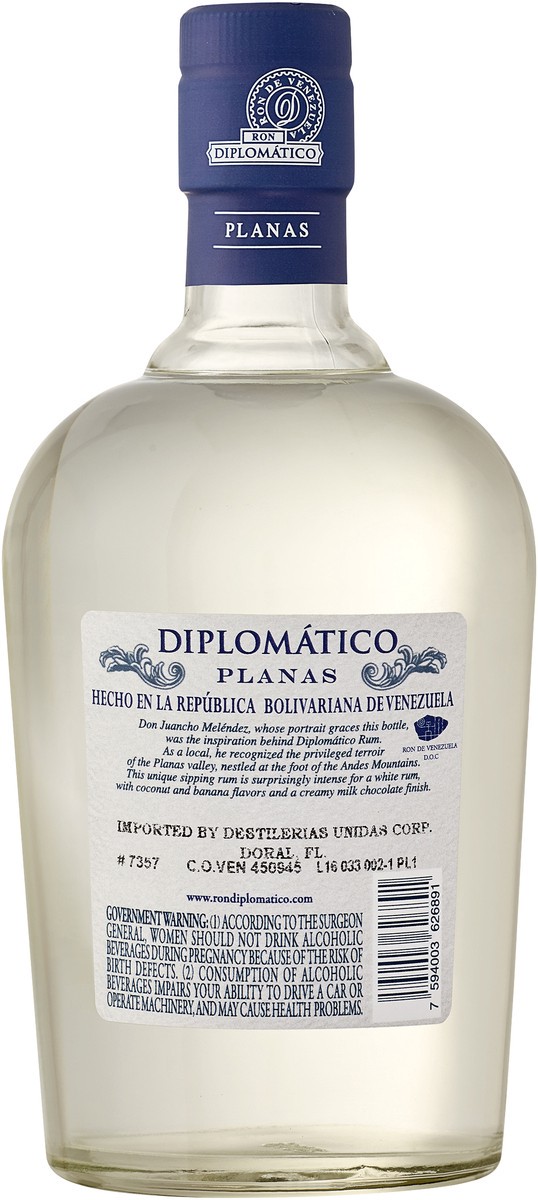 slide 2 of 3, Diplomático Planas Rum, 750 mL, 94 Proof, 750 ml