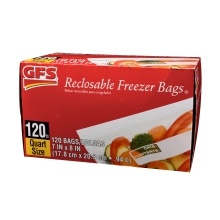 slide 1 of 1, GFS Reclosable Freezer Bags, 120 ct