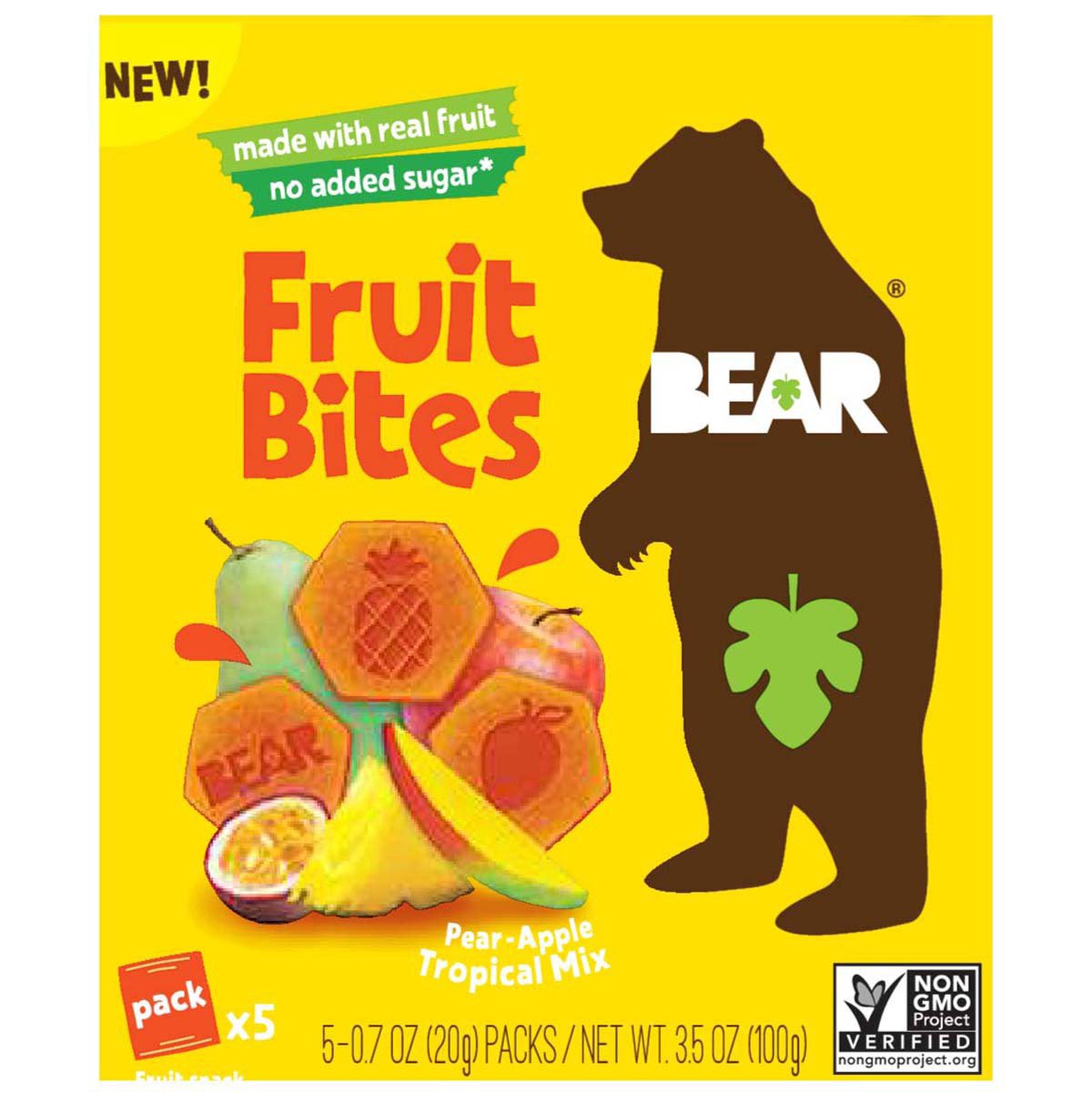 slide 1 of 1, Bear Fruit Bites - Tropical, 5 ct