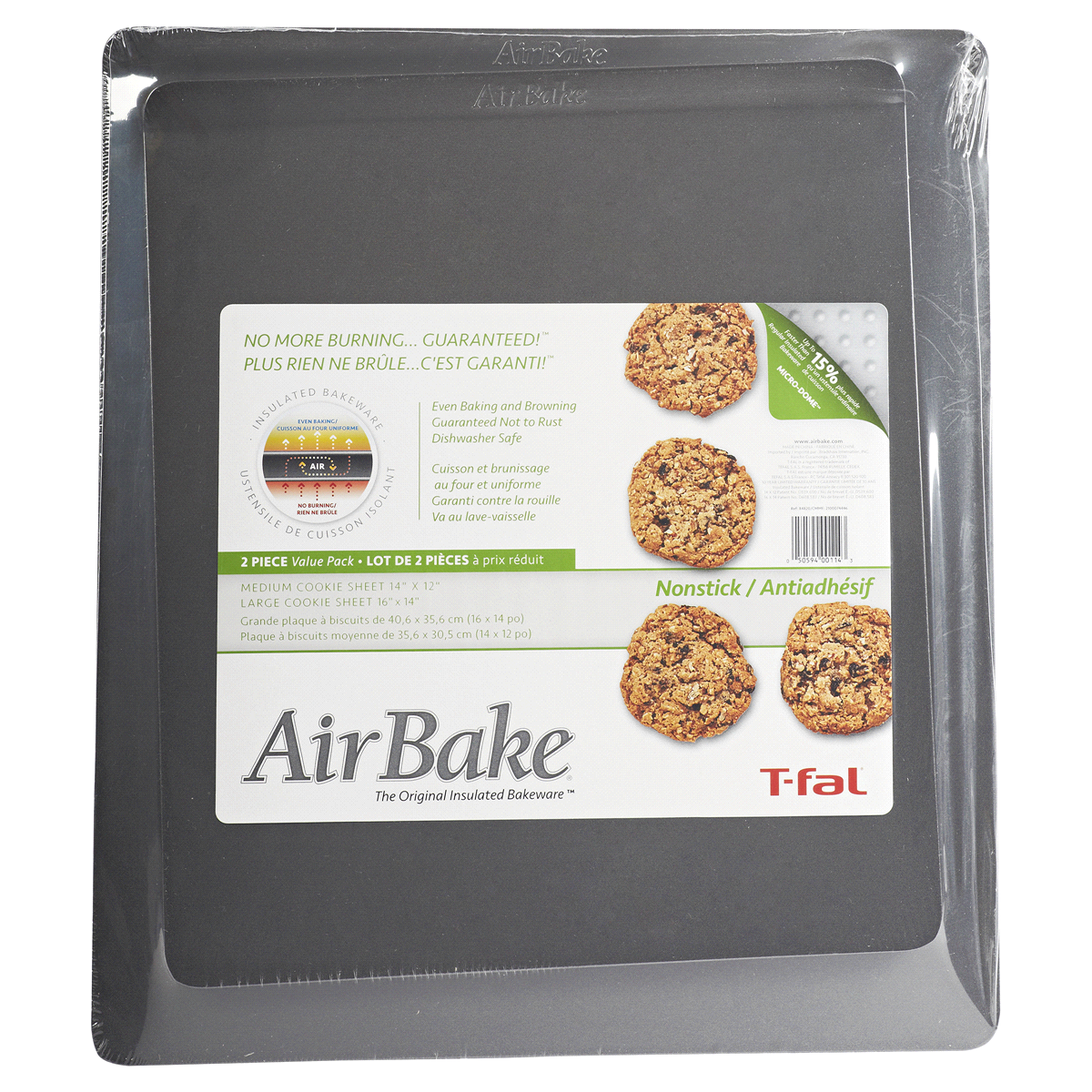 slide 1 of 1, AirBake 14x12 in And 16x14 in Nonstick Cookie Sheet Set, 2 ct