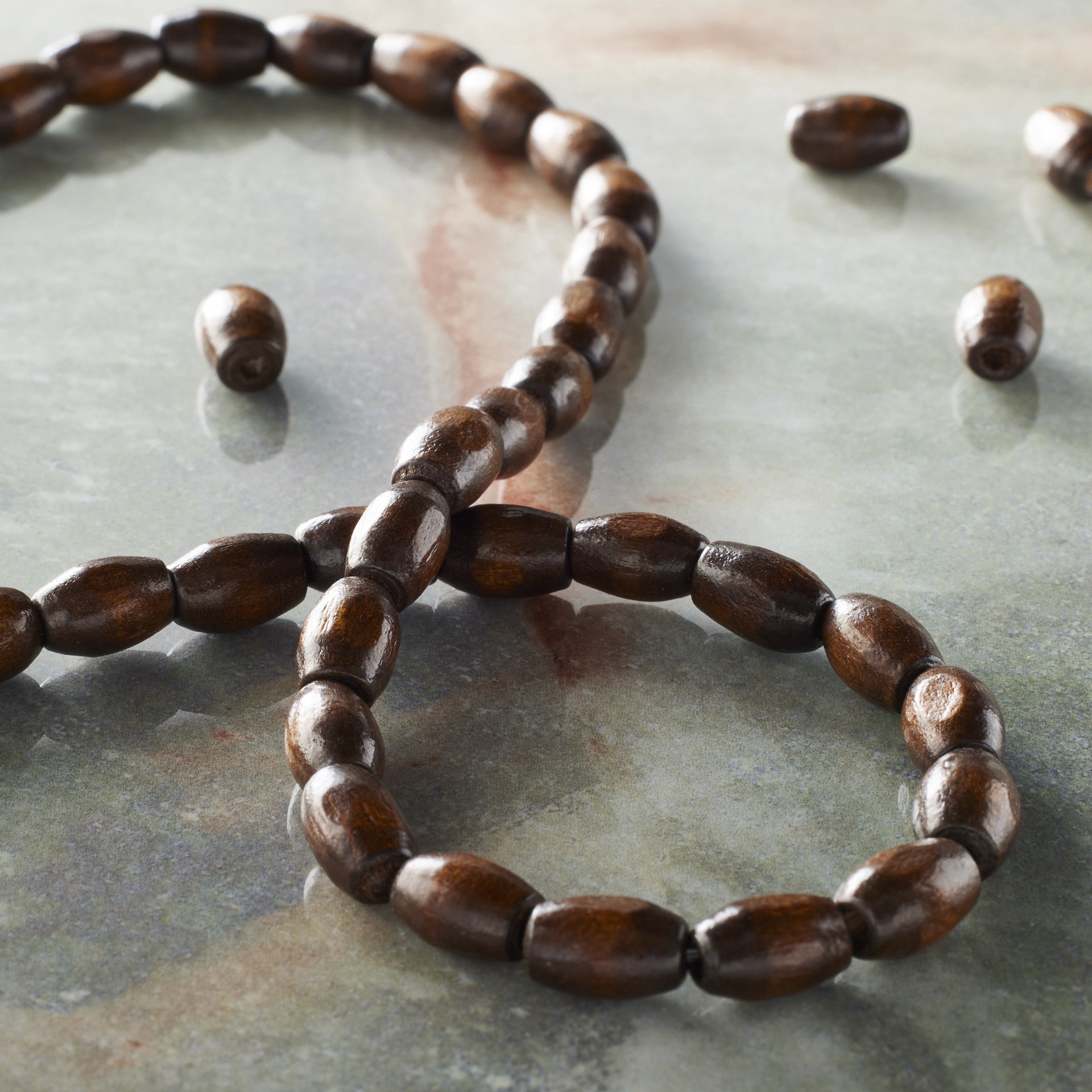 slide 3 of 3, Brown Wood Oval Beads By Bead Landing, 5.5mm-10mm