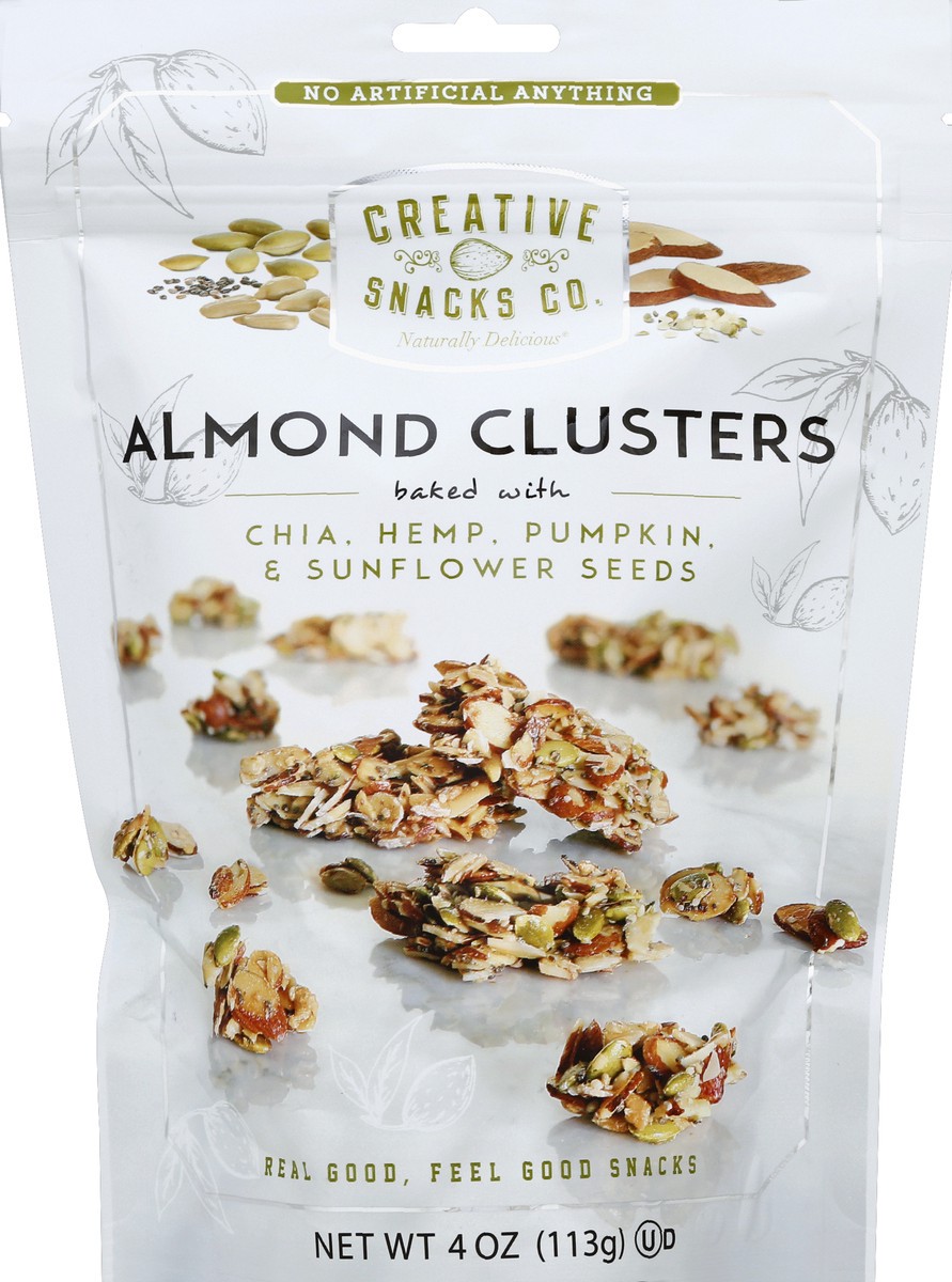 slide 2 of 2, Creative Snacks Co. Almond Clusters Chia Hemp Pumpkin & Sunflower Seeds, 4 oz