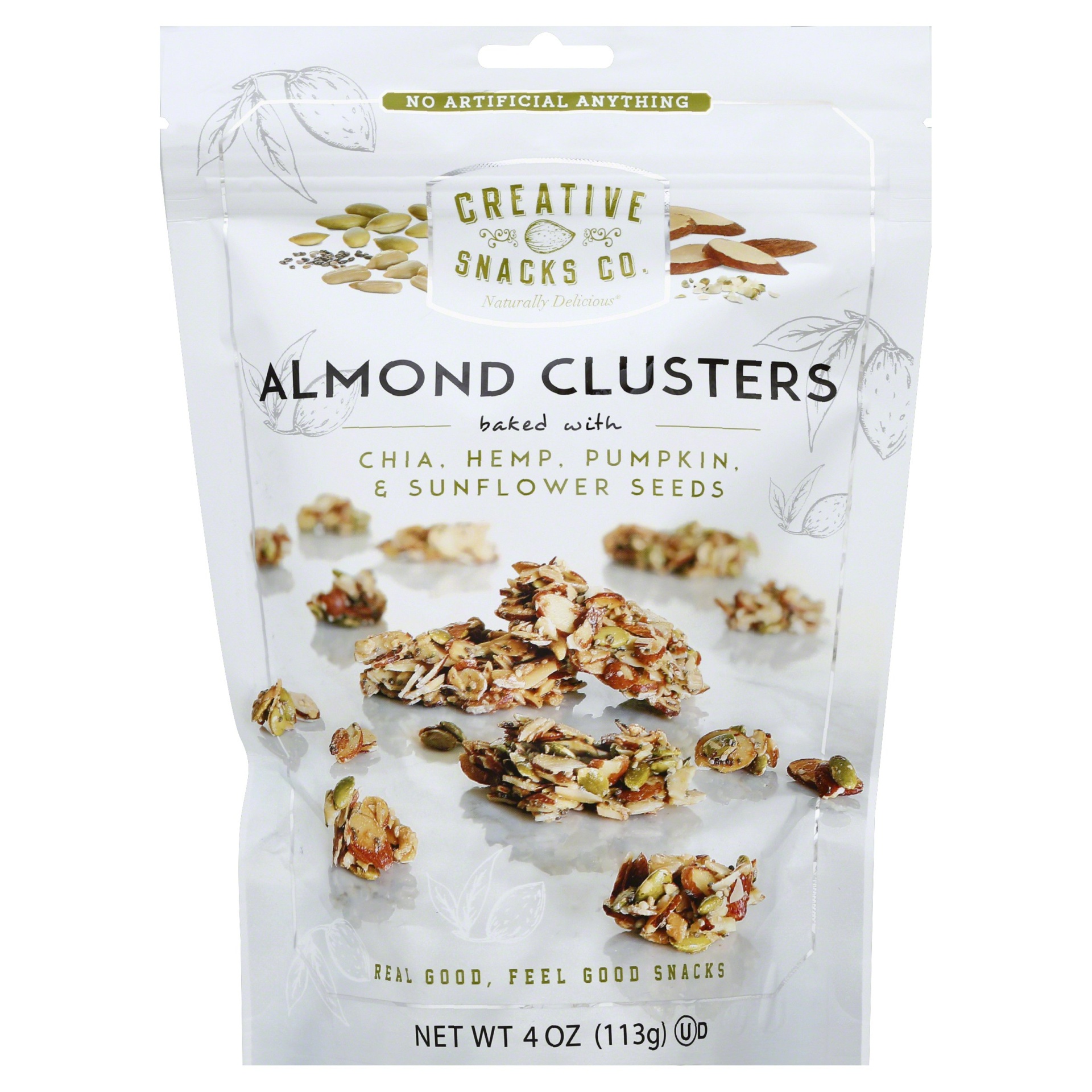 slide 1 of 2, Creative Snacks Co. Almond Clusters Chia Hemp Pumpkin & Sunflower Seeds, 4 oz