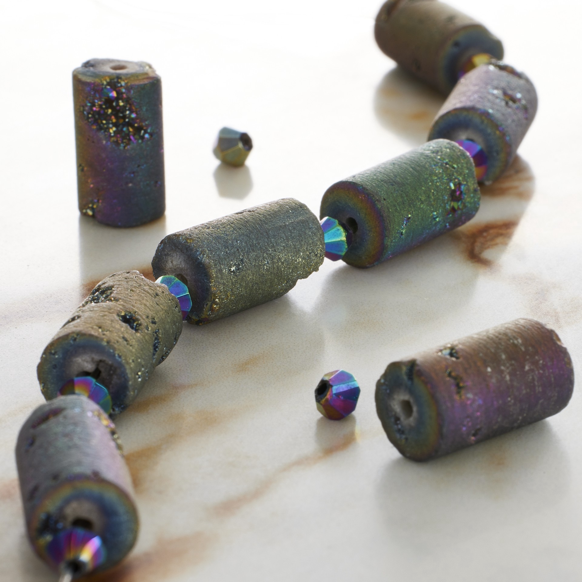 slide 3 of 3, Druzy Agate Tube Beads, 14mm By Bead Landing, 14mm
